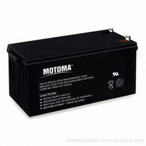 12V 200Ah Sealed Lead Acid Battery with Excellent Deep Cycle Performance for Solar and Wind System